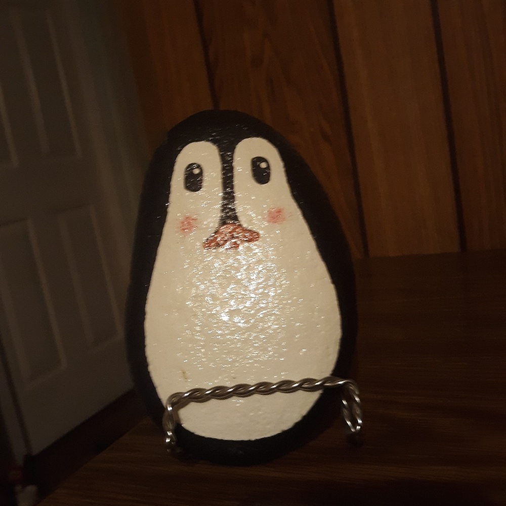 Homemade penguin rock and stand